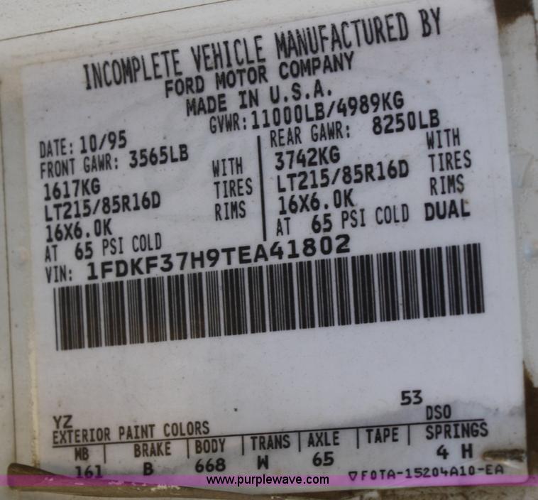 image for item A3214 1996 Ford F350 pickup truck