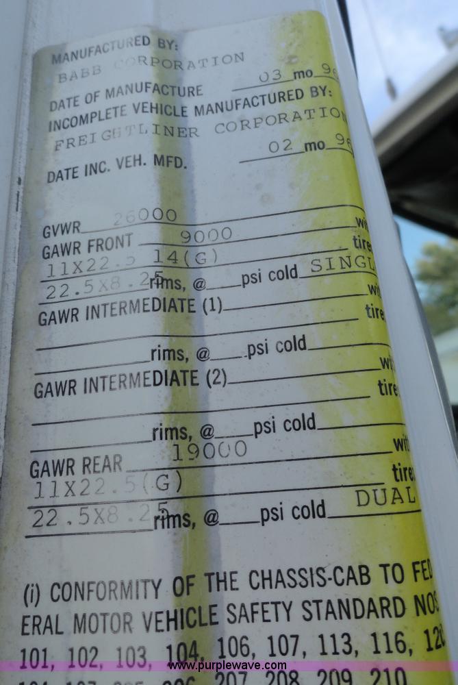 image for item A3229 1996 Freightliner FL70 box truck