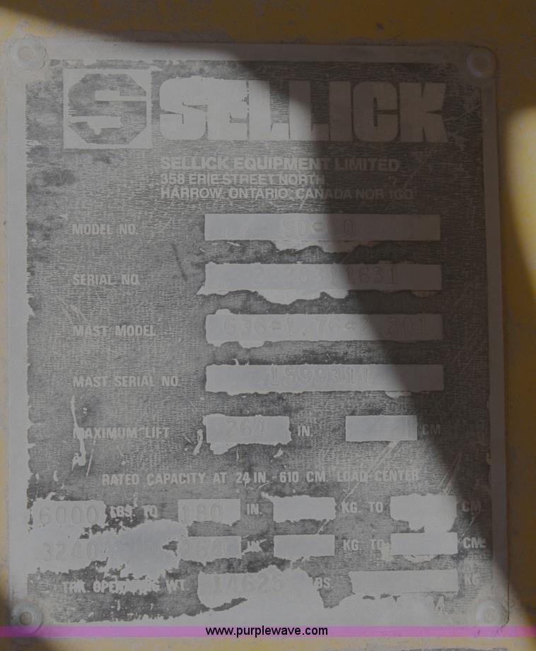 image for item A3233 Sellick SD60 forklift