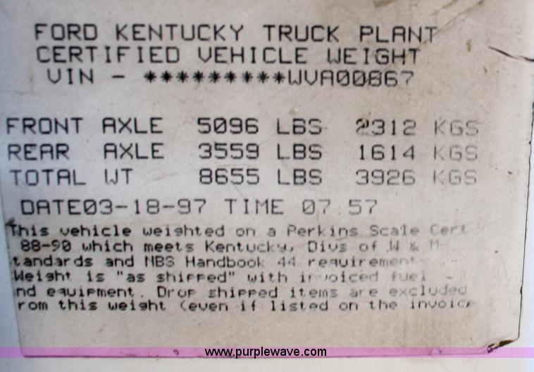 image for item A6535 1998 Ford F700 conveyor truck