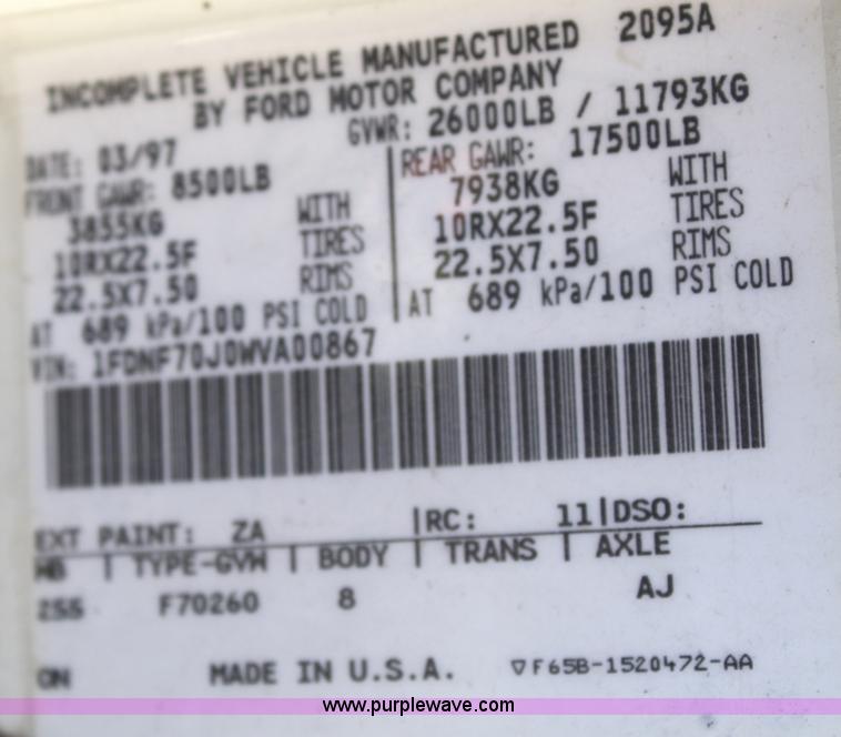 image for item A6535 1998 Ford F700 conveyor truck