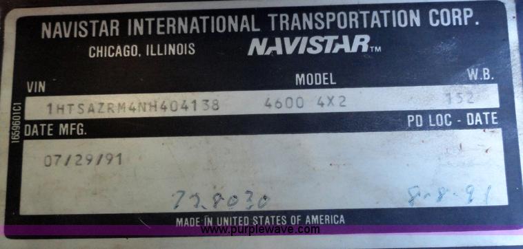 image for item A3241 1992 International 4600 4x2 dump truck