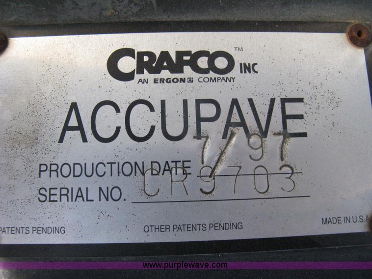 image for item A4394 1997 Crafco Accupave system