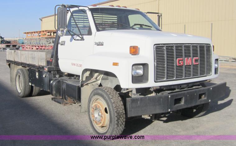 image for item A4419 1994 GMC Topkick Lo Pro flatbed truck