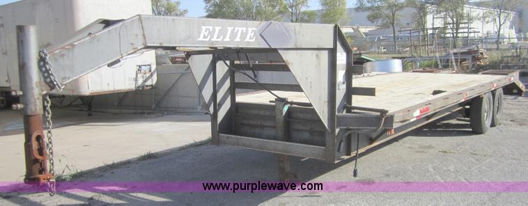 image for item A4421 1998 Elite tandem axle goose neck trailer