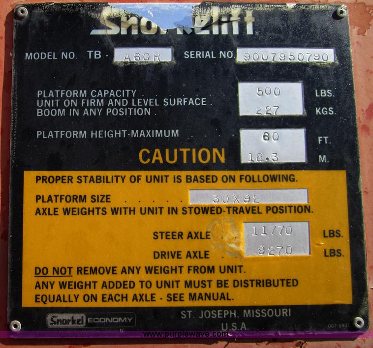 image for item A4428 Snorkelift A60R boom lift