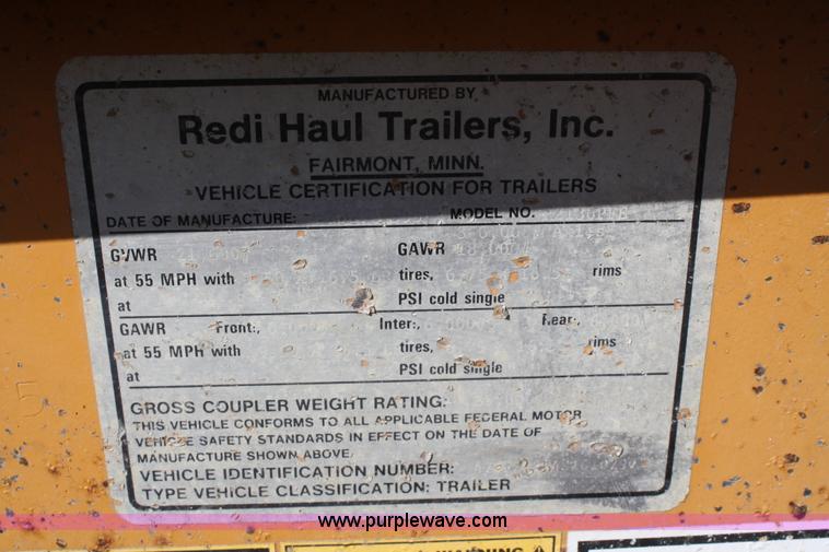 image for item A6501 1995 Redi Haul R2136 trailer