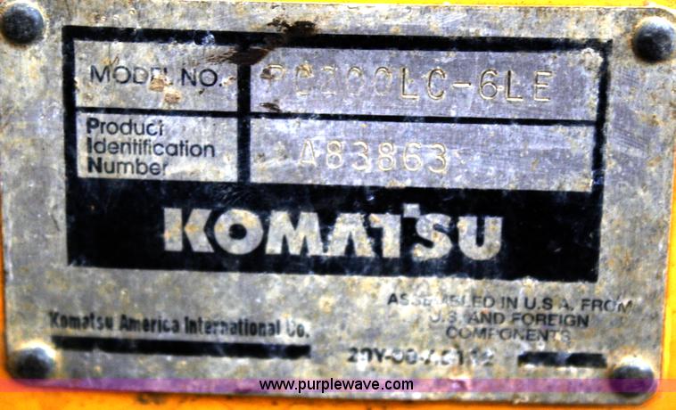 image for item A6505 Komatsu PC200LC-6LE excavator