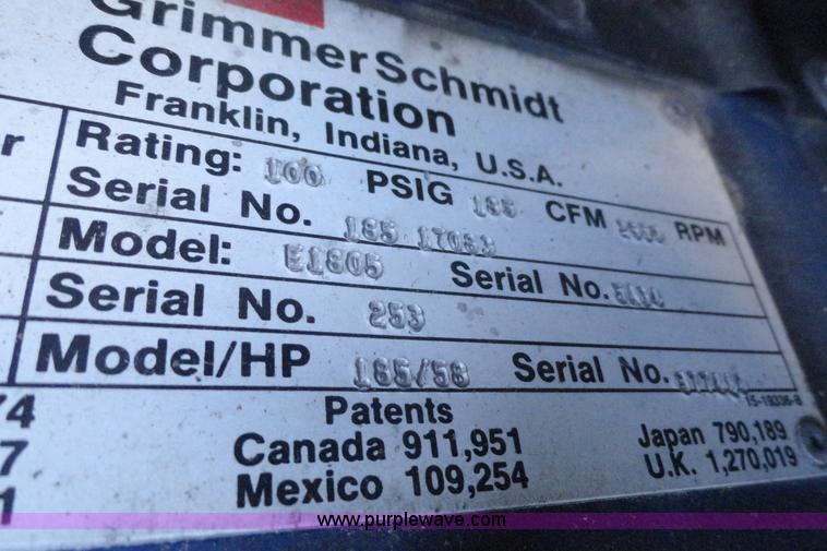 image for item F9500 Grimmer Schmidt 185D portable air compressor