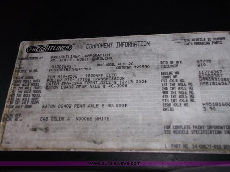 image for item B5026 1996 Freightliner FLD120 semi truck