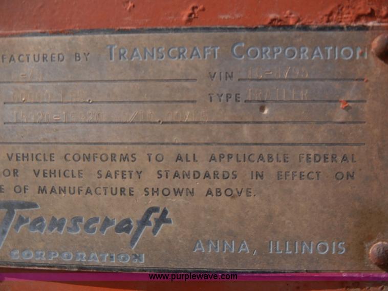 image for item B7501 1975 Transcraft drop deck trailer