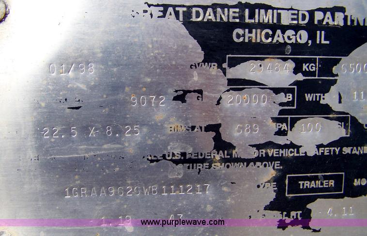 image for item D8549 1998 Great Dane 734TA 48' box trailer