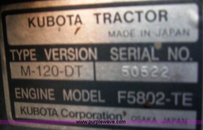 image for item A1495 2002 Kubota M120 MFWD tractor with loader