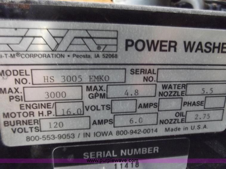 image for item A5362 MTM 3005 diesel power washer and steam cleaner