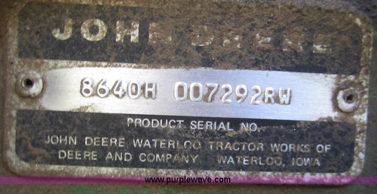 image for item B5520 1981 John Deere 8640 4WD tractor