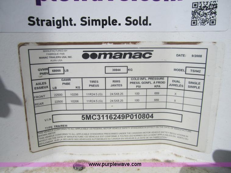 image for item C5111 2009 Manac CPS 42' hopper trailer