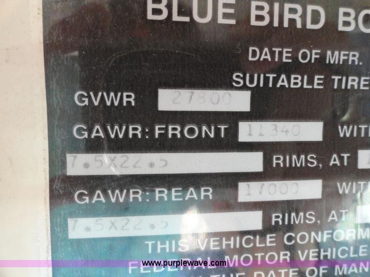 image for item A3174 1993 Blue Bird TC2000 school bus