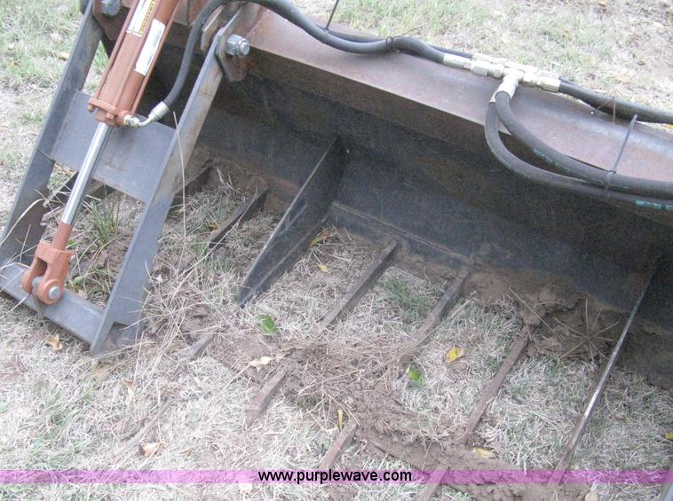 image for item A6004 Shop built fork bucket with hydraulic grapple thumbs