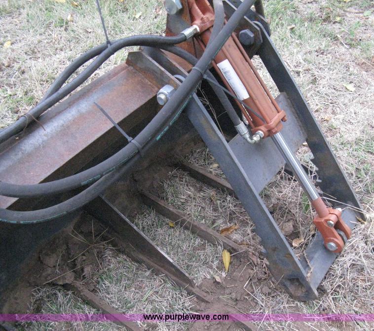 image for item A6004 Shop built fork bucket with hydraulic grapple thumbs