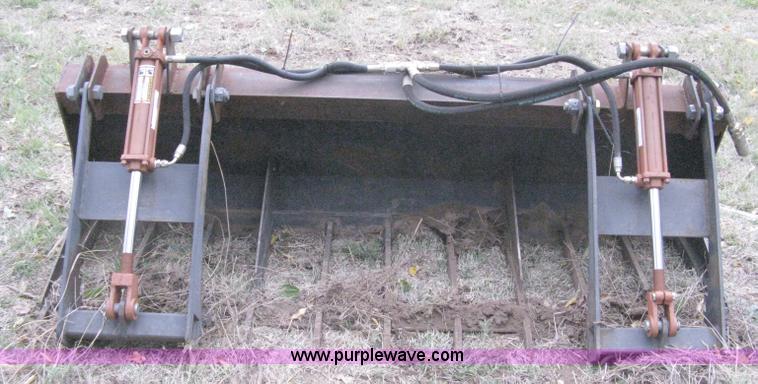image for item A6004 Shop built fork bucket with hydraulic grapple thumbs
