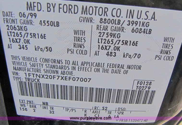 image for item B2008 1999 Ford F250 Super Duty super cab pickup truck