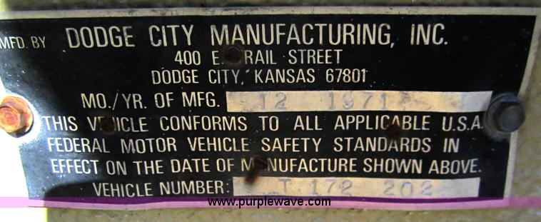 image for item B5517 1972 Dodge City Scout bumper pull camper