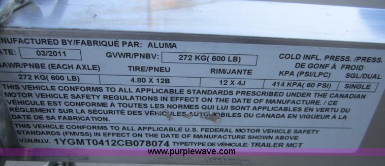 image for item C5130 2011 Aluma motorcycle pod