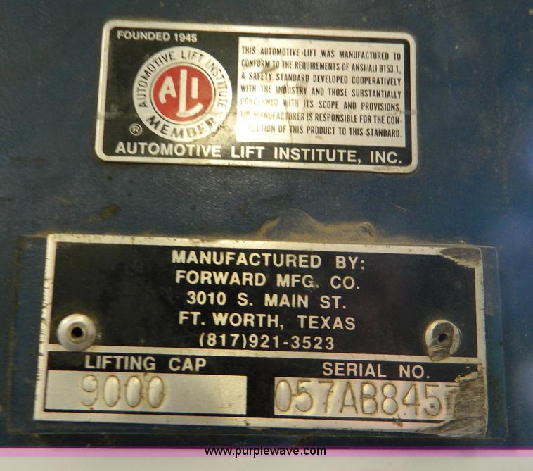 image for item D8598 Forward two post automotive lift