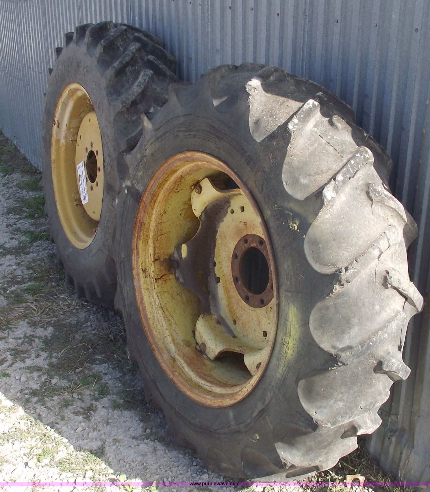 (2) 13.628 tractor tires and wheels in Harrisonville, MO Item C5689
