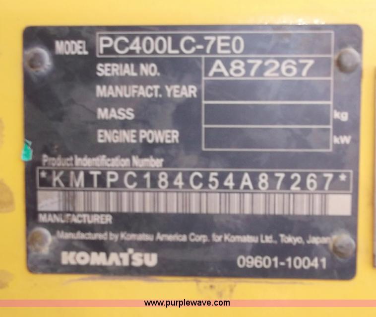 image for item B5030 2006 Komatsu PC400LC-7E0 Galeo series excavator