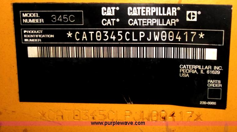 image for item B5034 2005 Caterpillar 345C excavator