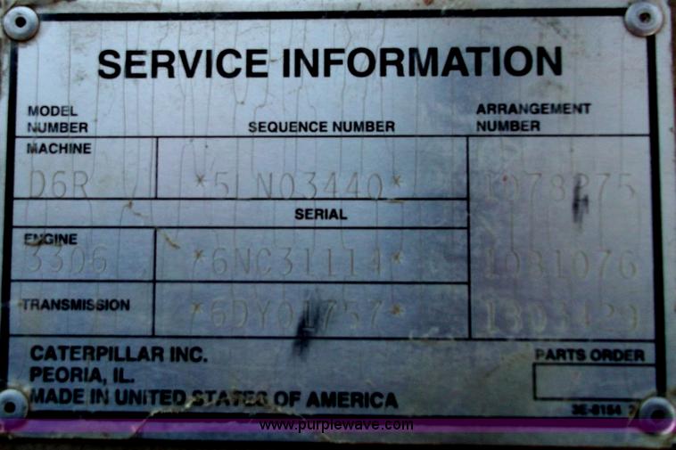 image for item B5035 2002 Caterpillar D6RXL dozer