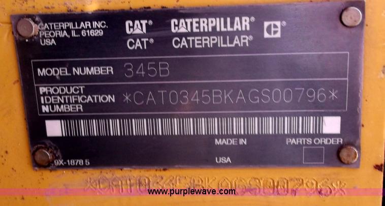 image for item B5036 2001 Caterpillar 345B excavator