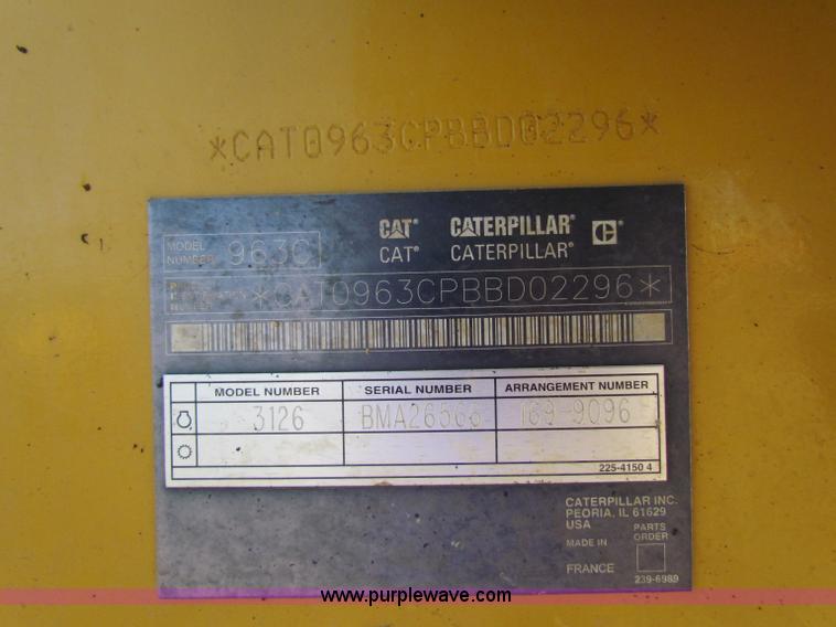 image for item B5039 2005 Caterpillar 963C track loader