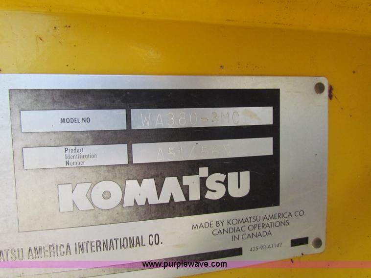 image for item B5043 2001 Komatsu WA380-3MC wheel loader