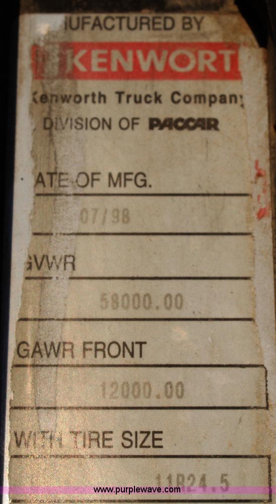 image for item B5048 1999 Kenworth W900 semi truck