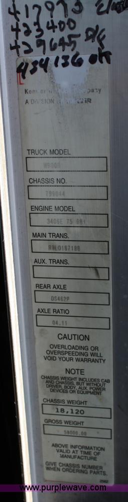 image for item B5048 1999 Kenworth W900 semi truck