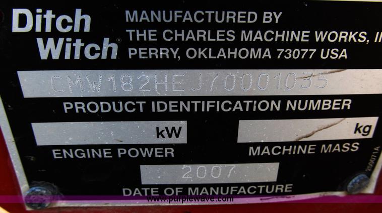 image for item A8021 2007 Ditch Witch 1820H trencher