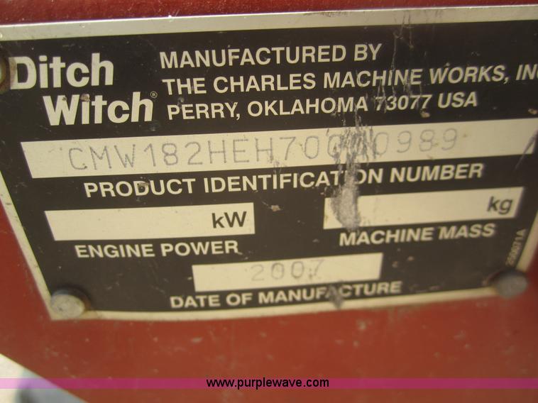 image for item B5543 2007 Ditch Witch 1820H trencher