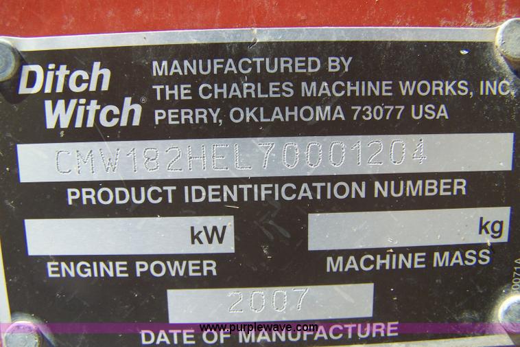 image for item D8543 2007 Ditch Witch 1820H trencher