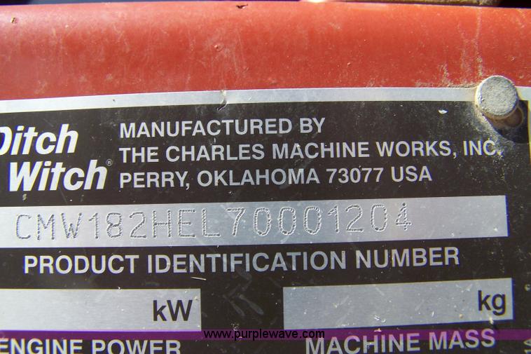 image for item D8543 2007 Ditch Witch 1820H trencher