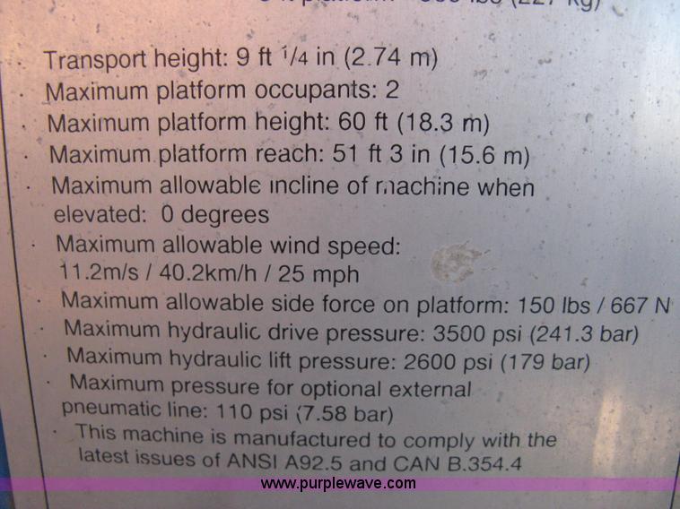 image for item A4463 1997 Genie S60 boom lift