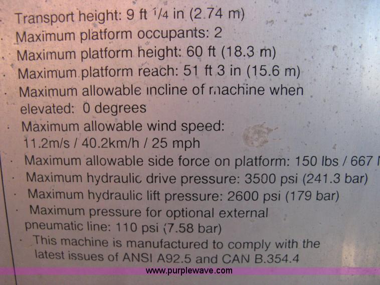 image for item A4463 1997 Genie S60 boom lift
