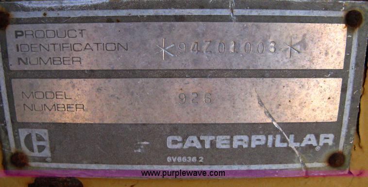 image for item A4468 1985 Caterpillar 926 wheel loader