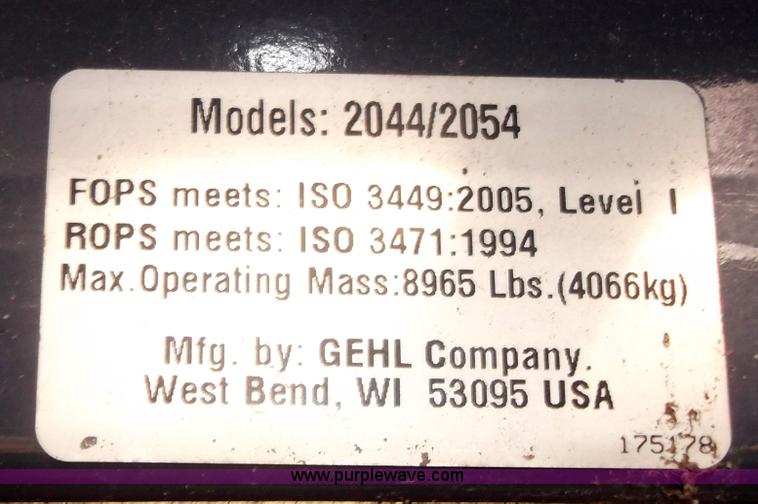 image for item B5056 2007 Mustang 2054 skid loader