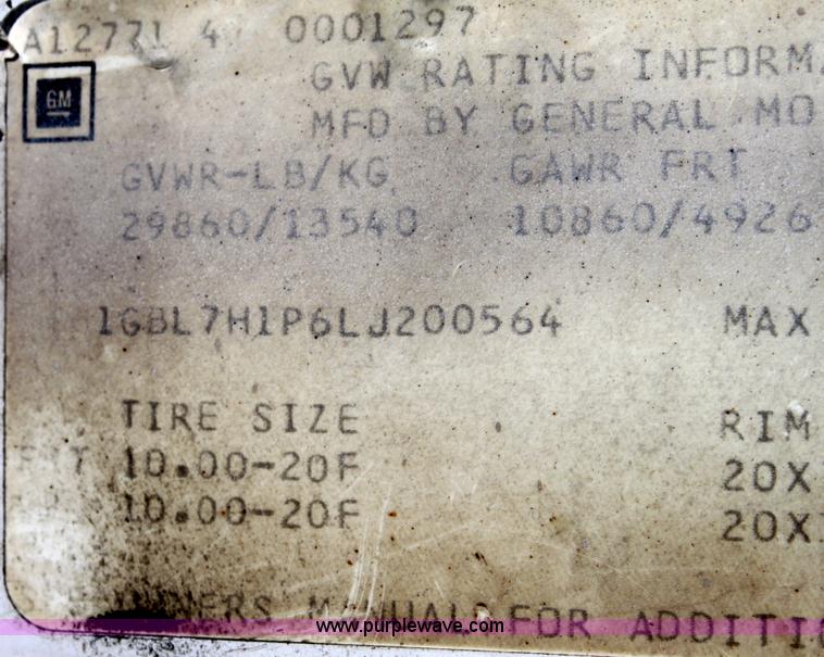 image for item B8663 1990 Chevrolet Kodiak dump truck