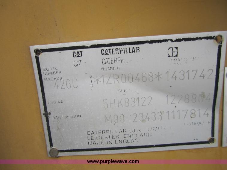 image for item C5158 1999 Caterpillar 426C backhoe
