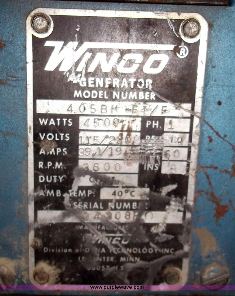 image for item G9409 Winco 4.05BM 4,500 watt generator