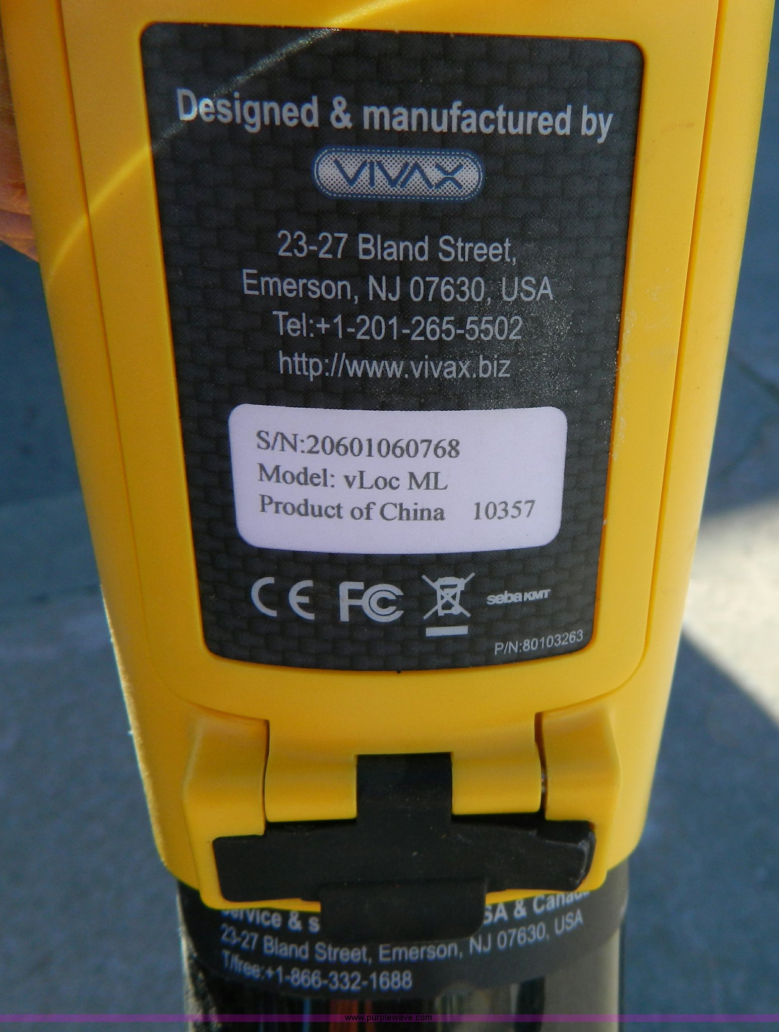 Vivax vLoc ML Metrotech Locator in Hoxie, KS Item C9441 sold Purple