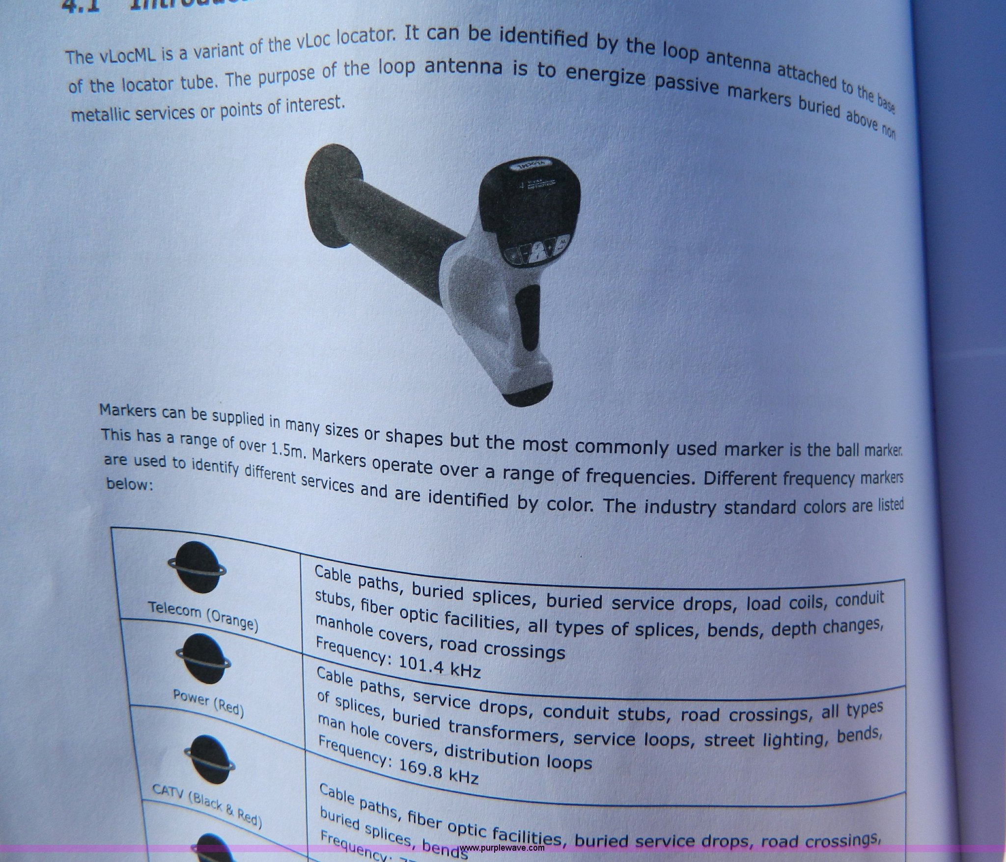 Vivax vLoc ML Metrotech Locator in Hoxie, KS Item C9441 sold Purple